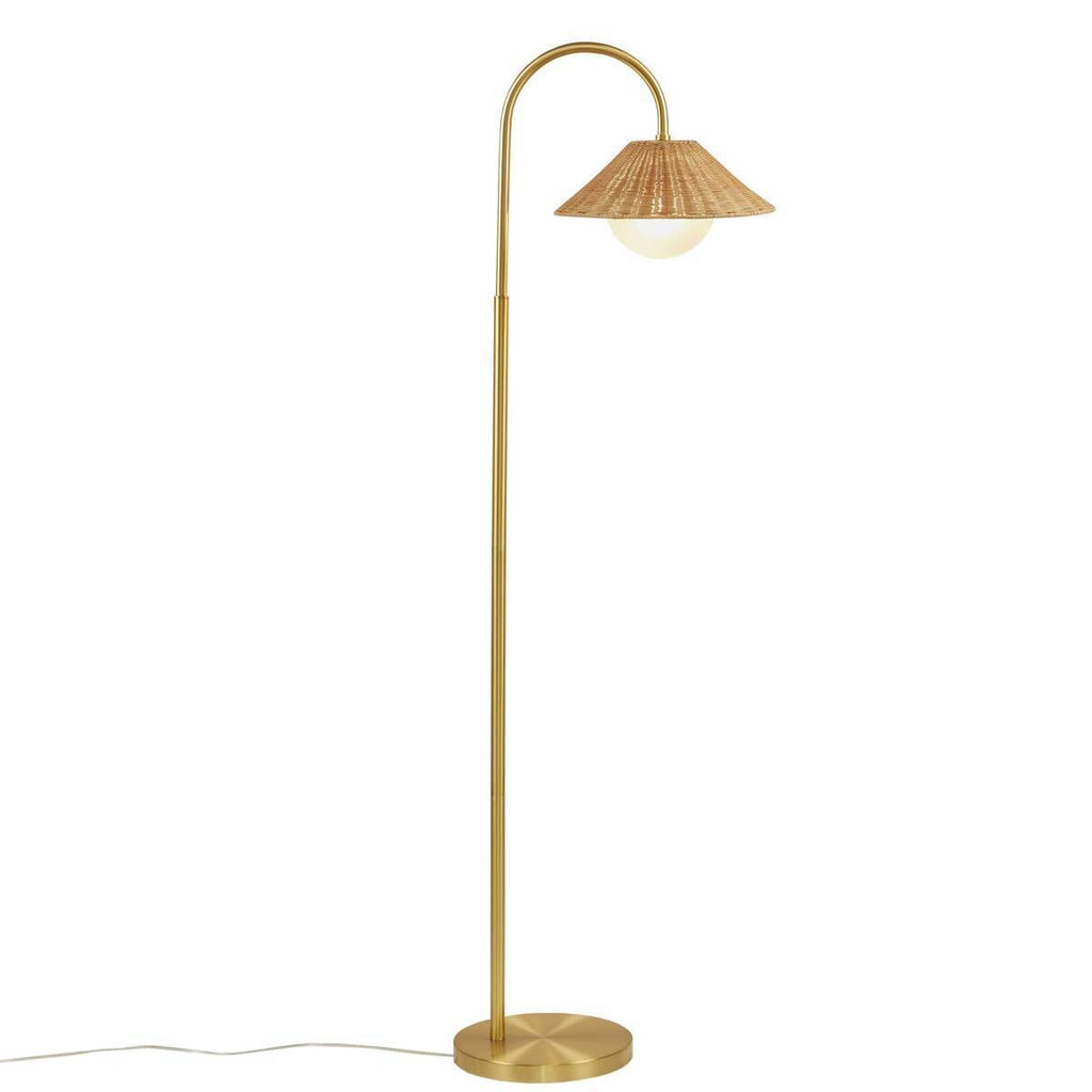Golden Rattan Elegance Floor Lamp