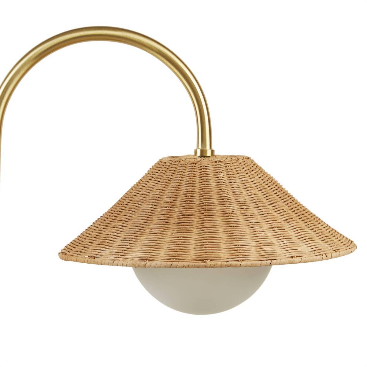 Golden Rattan Elegance Floor Lamp