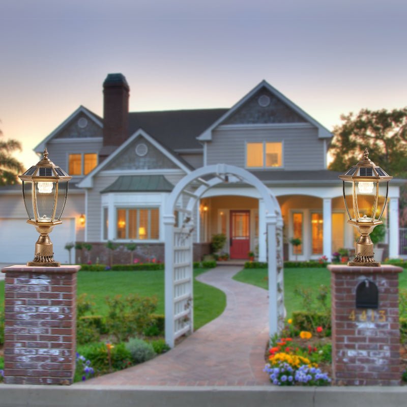 GoldenGlare Outdoor Solar Column Lights