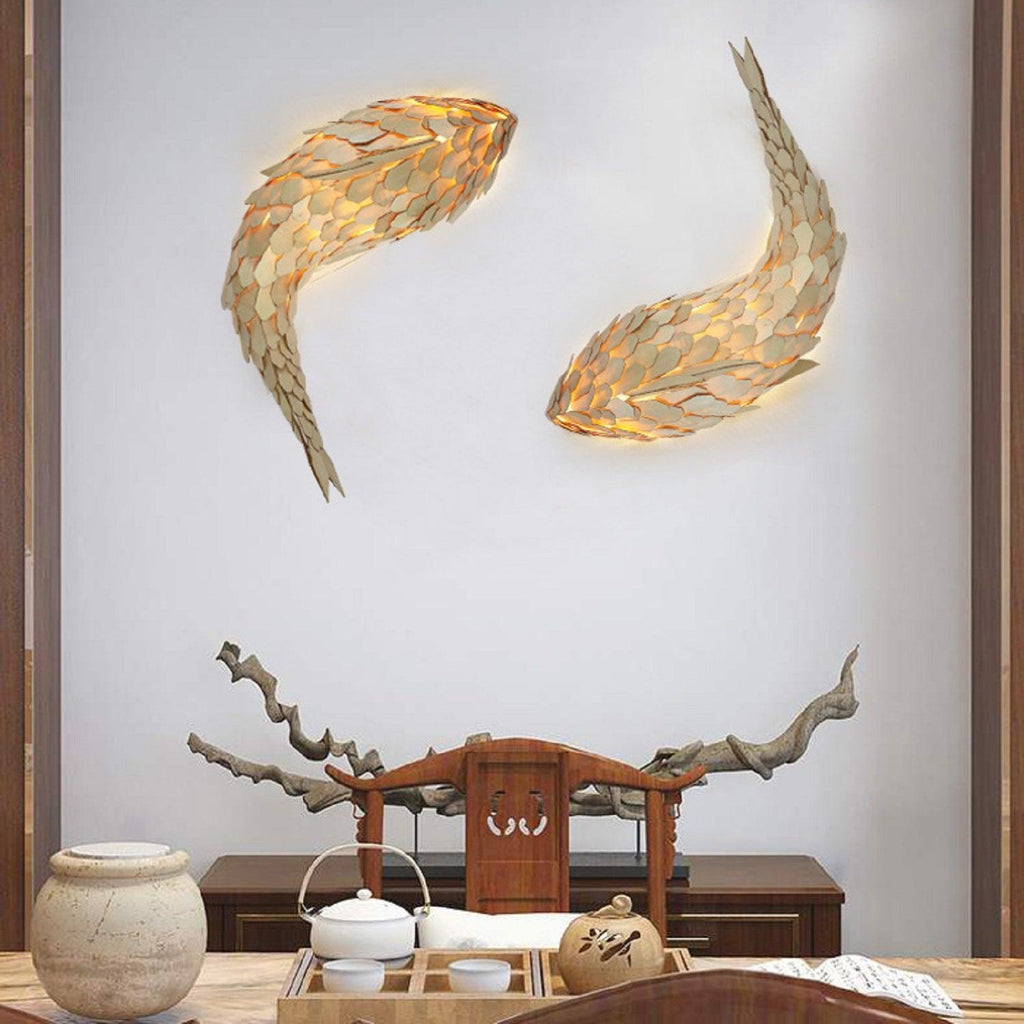 Graceful Koi Gliding Wall Lamp