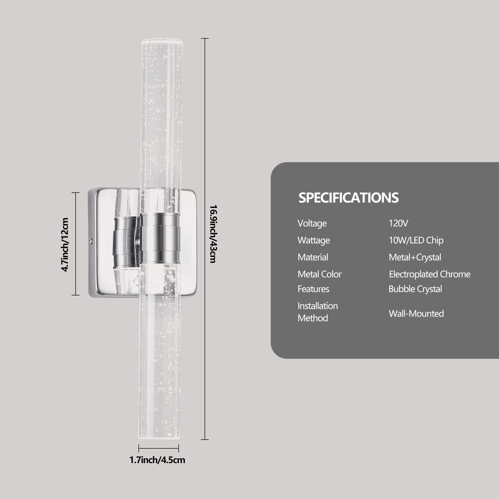 Luminis Crystal Vanity Light
