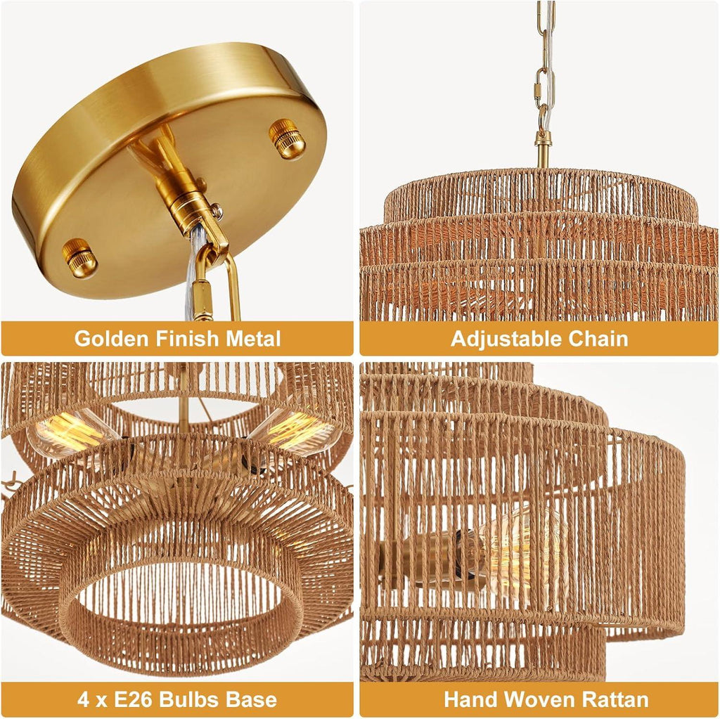 Lush Lantern Rattan Woven Pendant Light