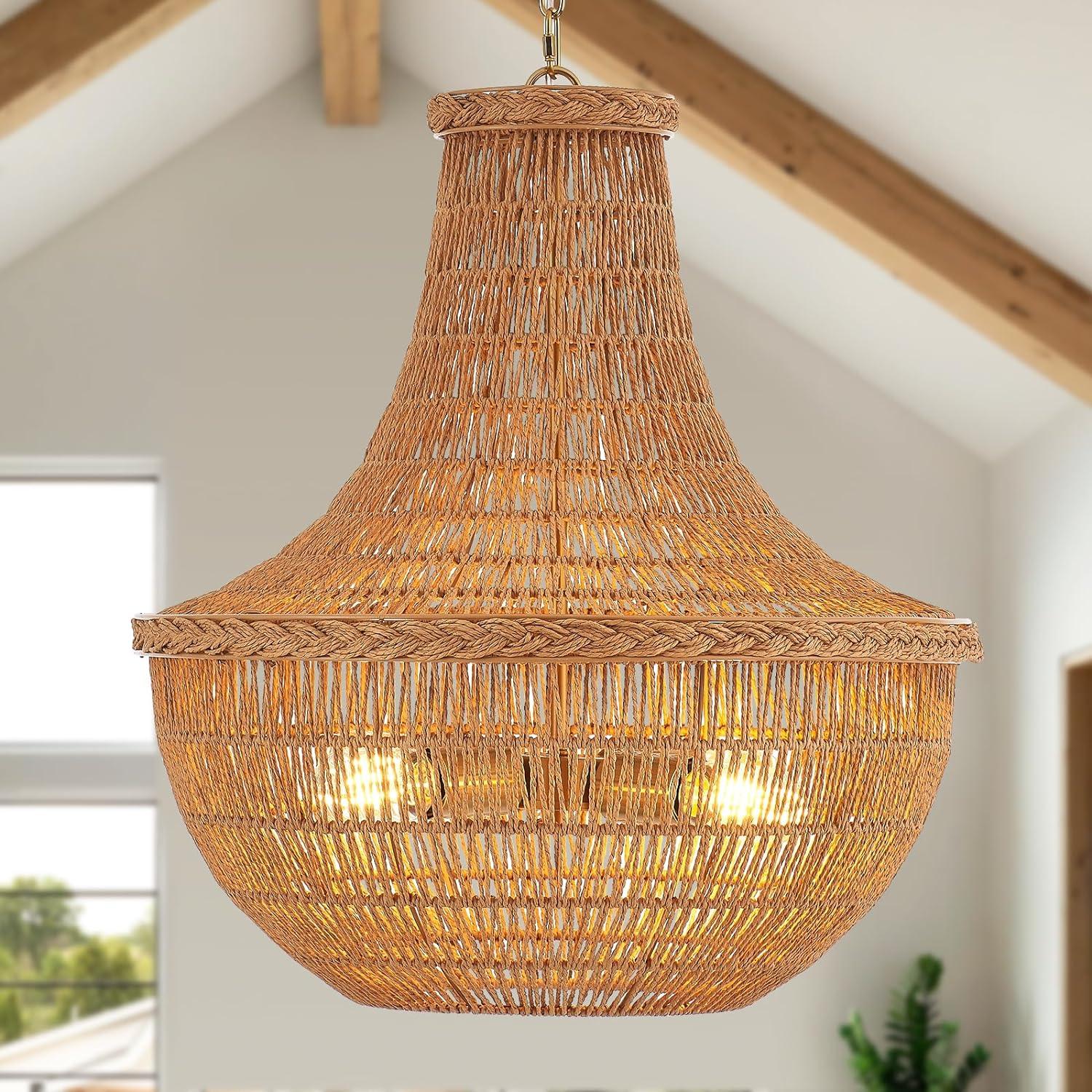 Meadow Breeze Rattan Woven Pendant Light