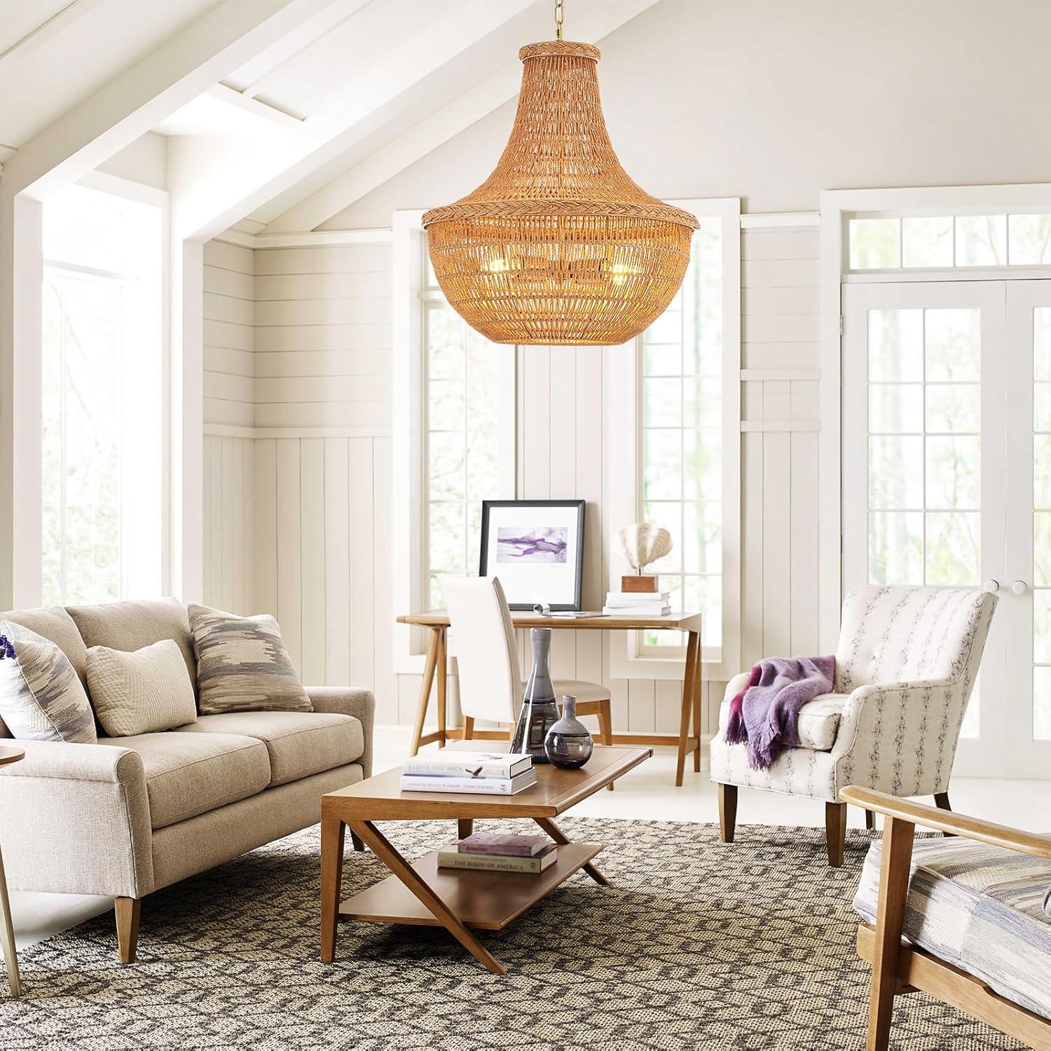 Meadow Breeze Rattan Woven Pendant Light