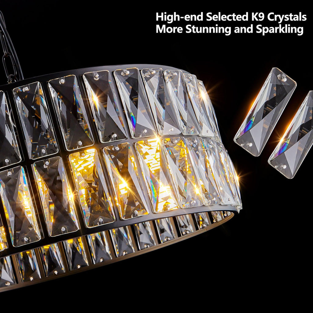 Midnight Glow Modern Crystal Drum Chandelier