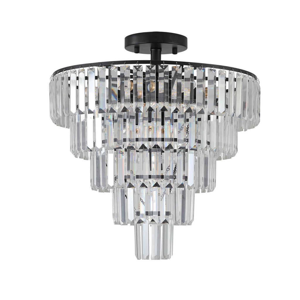 Modern Black Crystal Chandelier
