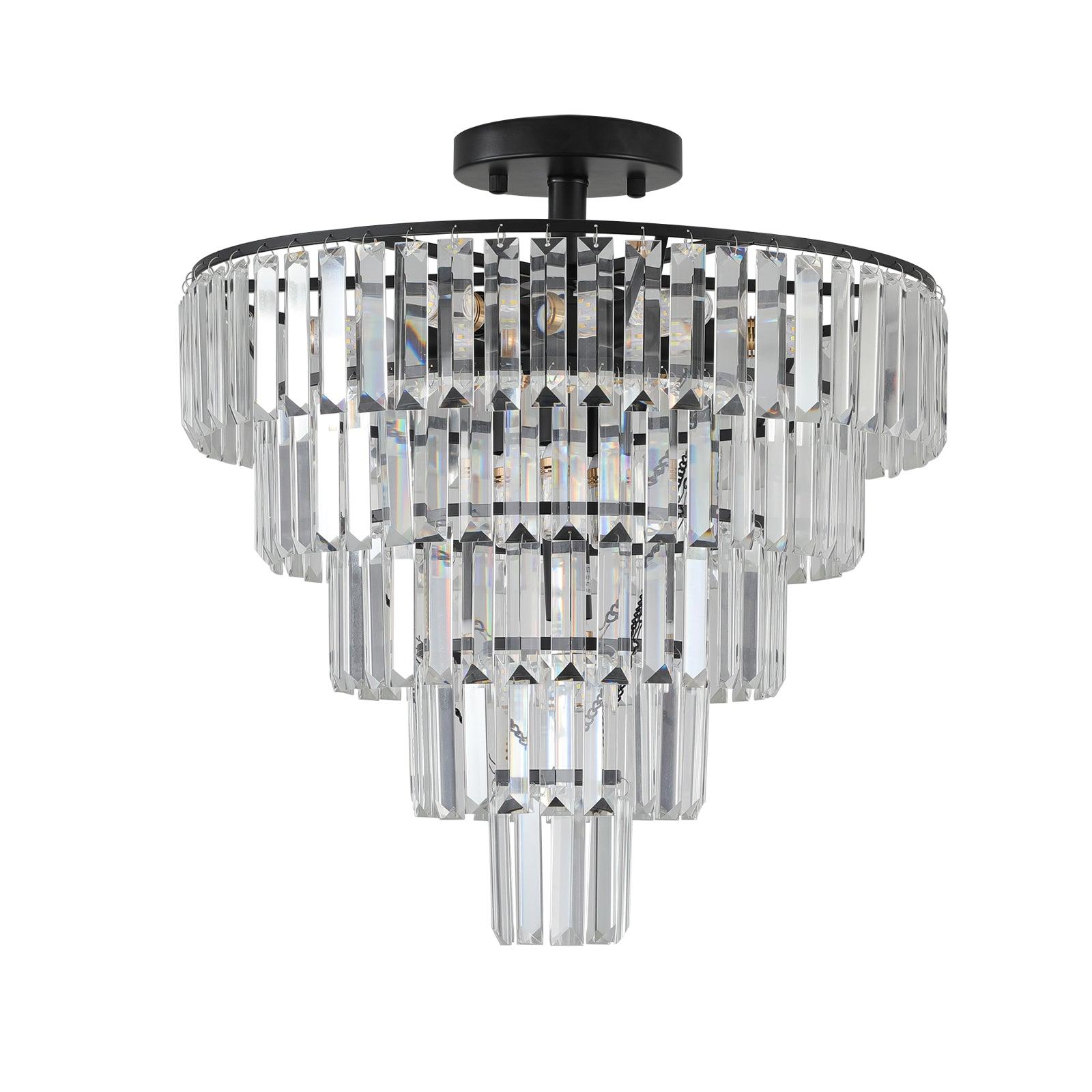 Modern Black Crystal Chandelier
