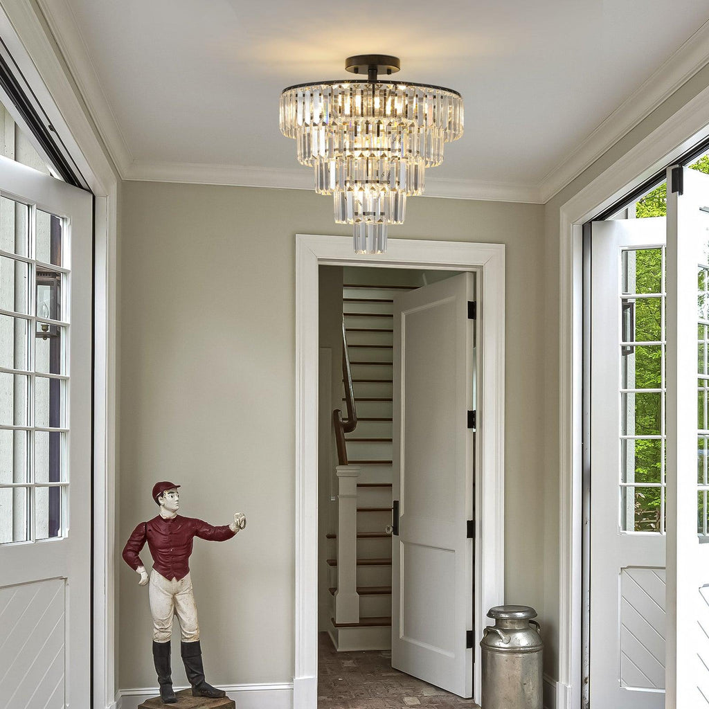 Modern Black Crystal Chandelier