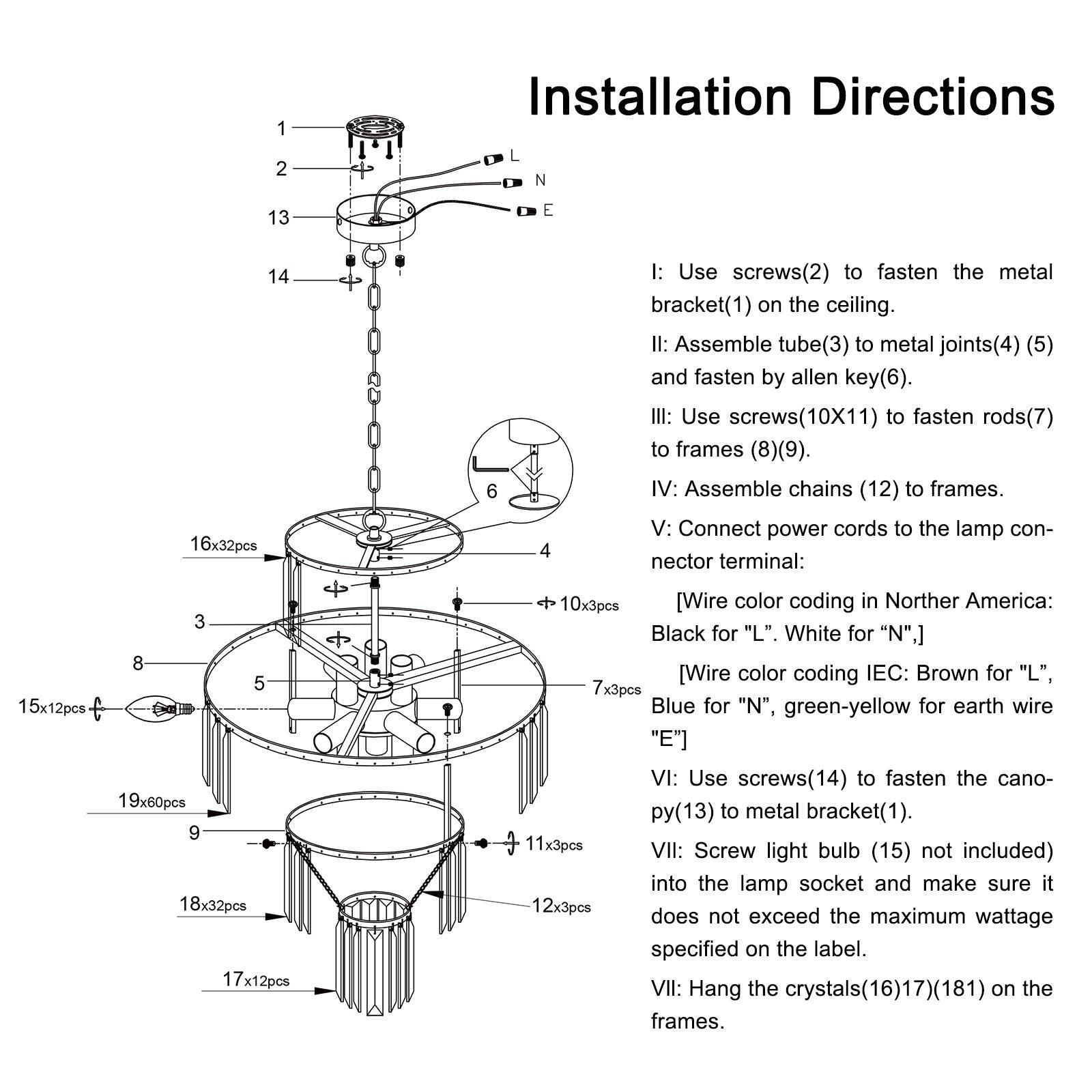 Modern Black Crystal Chandelier B