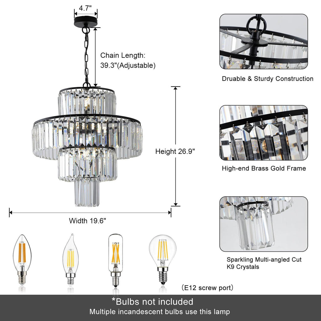 Modern Black Crystal Chandelier B