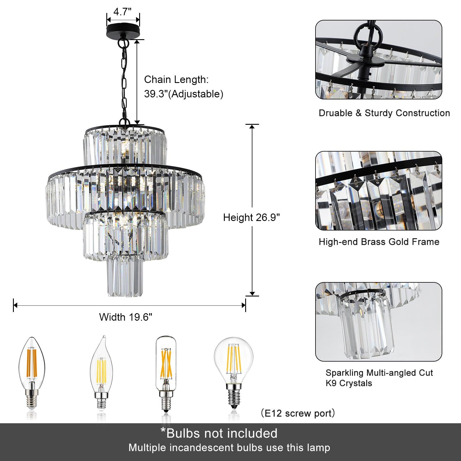 Modern Black Crystal Chandelier B