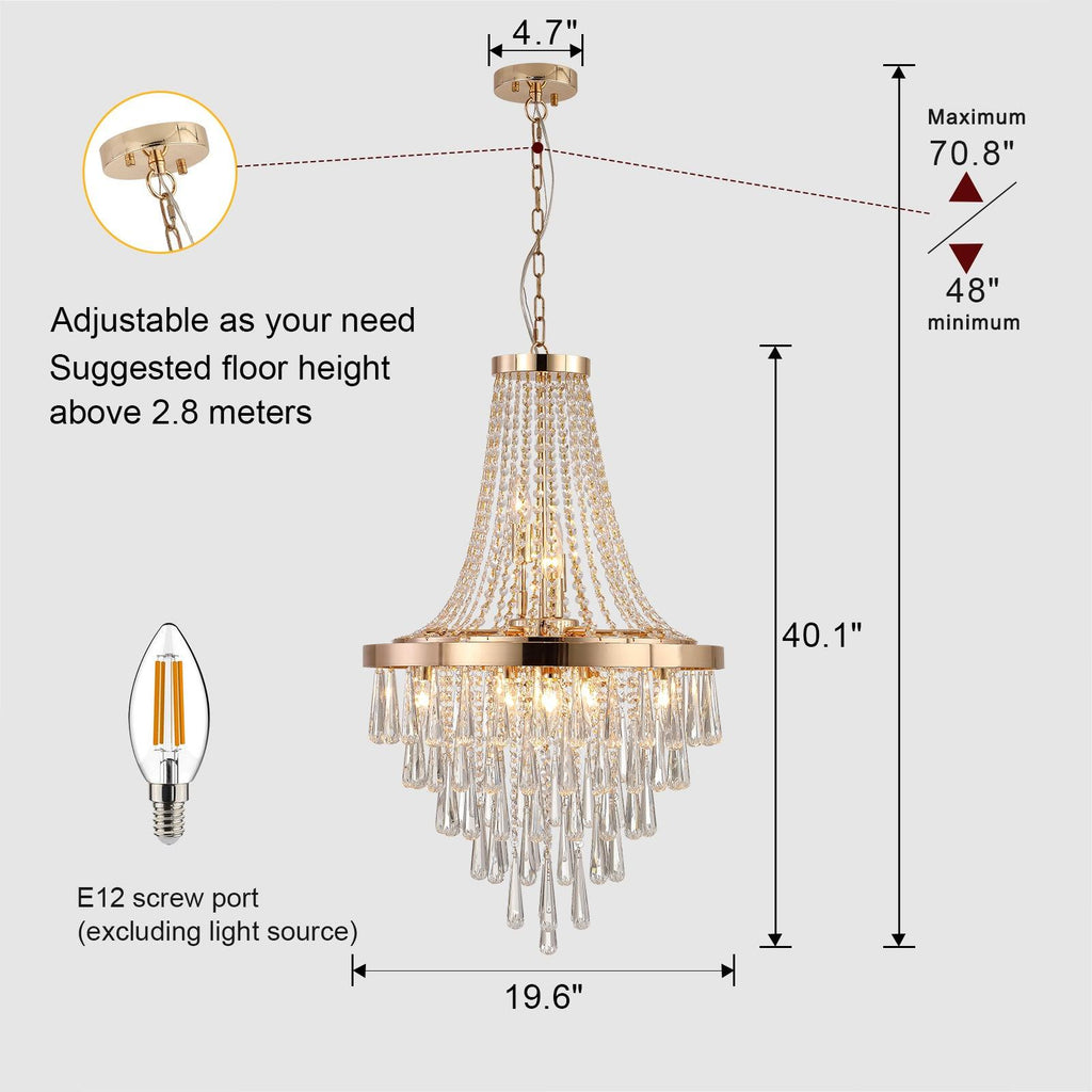 Modern Light Luxury Golden Crystal Chandelier