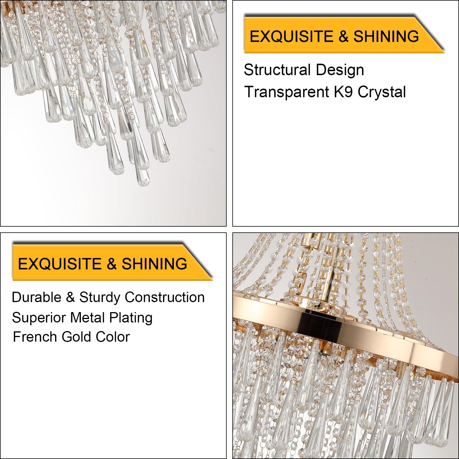 Modern Light Luxury Golden Crystal Chandelier