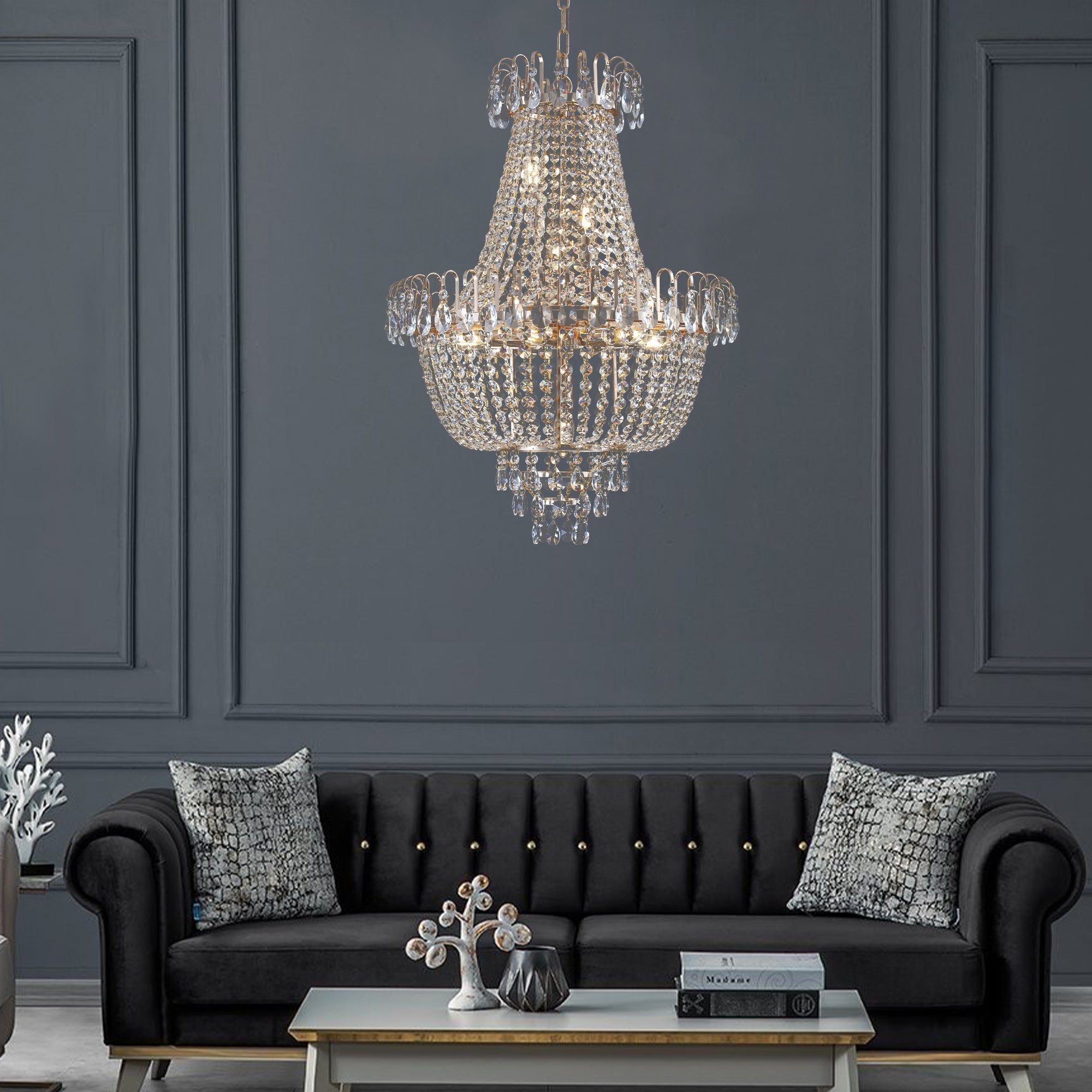 Modern Light Luxury Golden Crystal Chandelier B