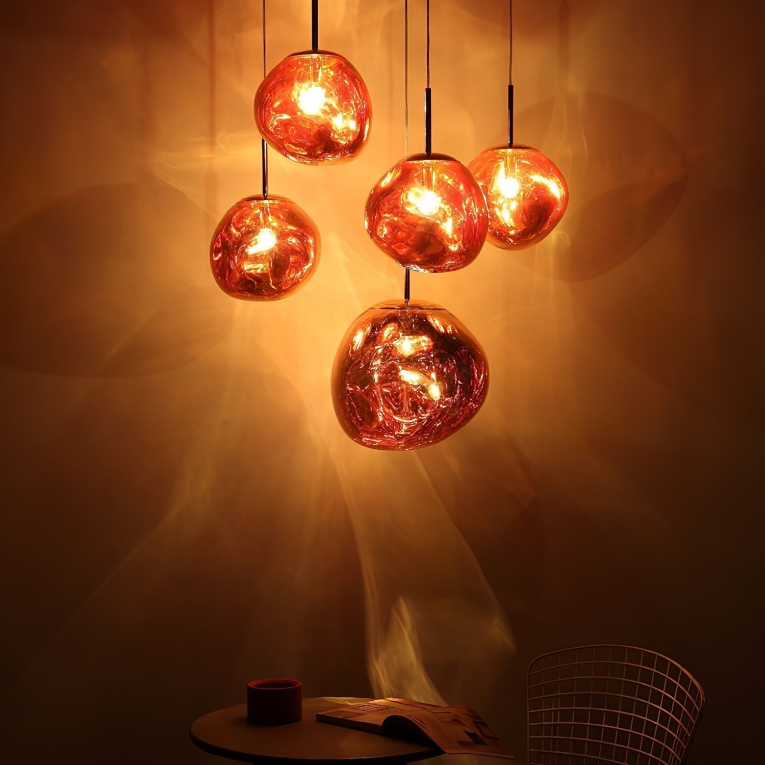 Multi Lava Round Chandelier