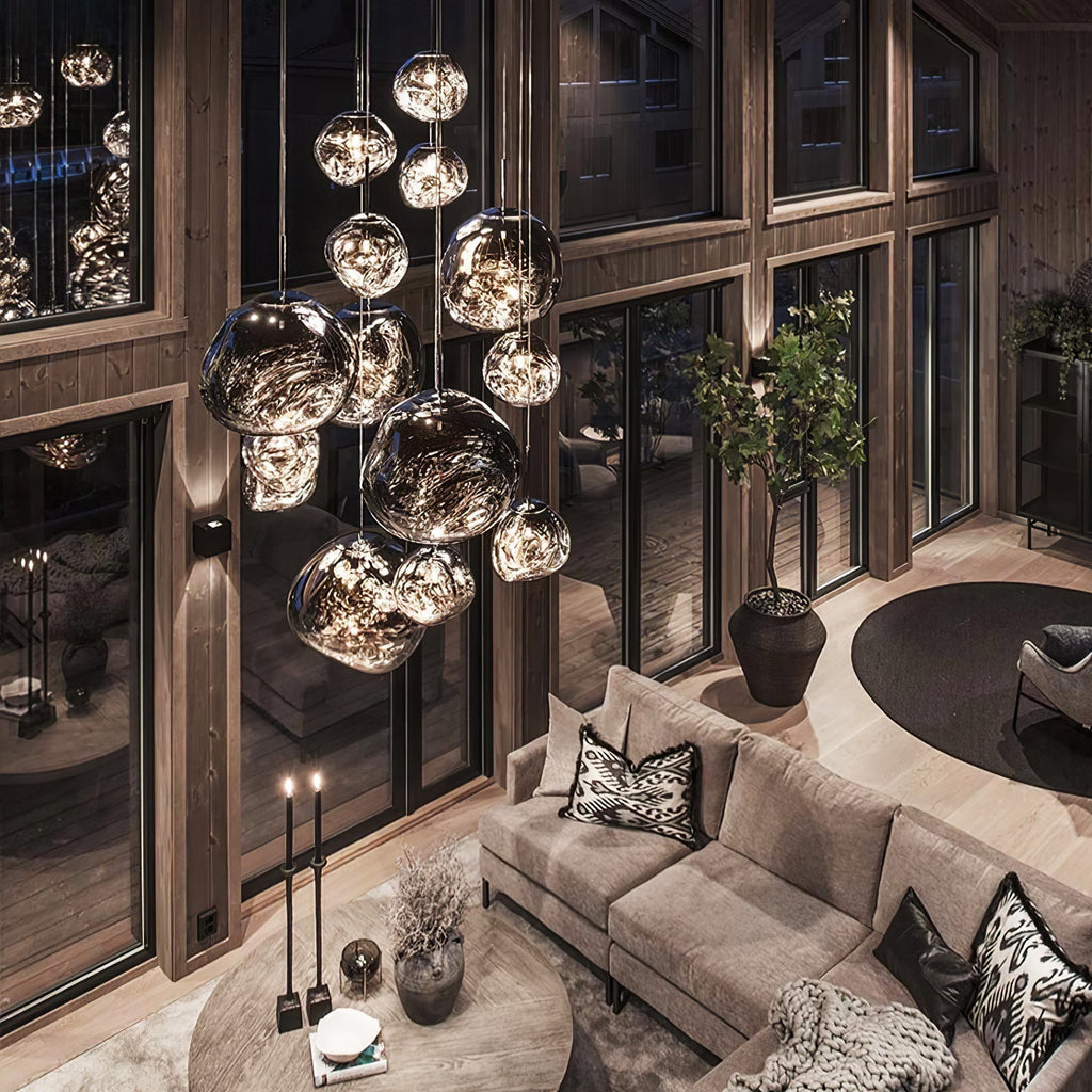 Multi Lava Round Chandelier