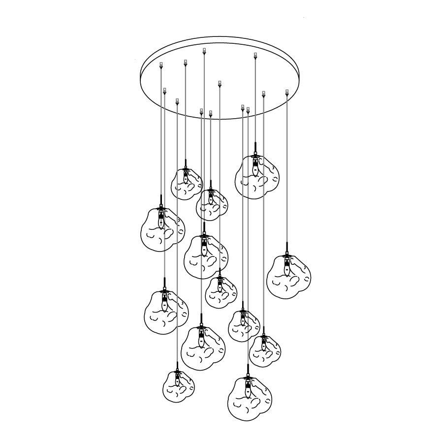 Multi Lava Round Chandelier - ZozHome