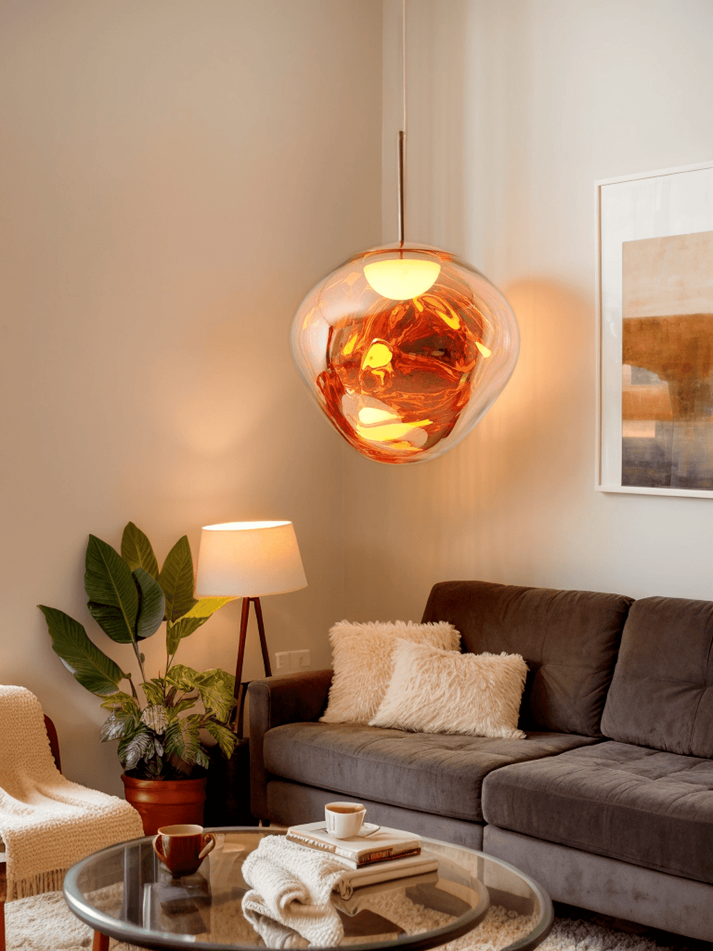 Multi Lava Round Chandelier