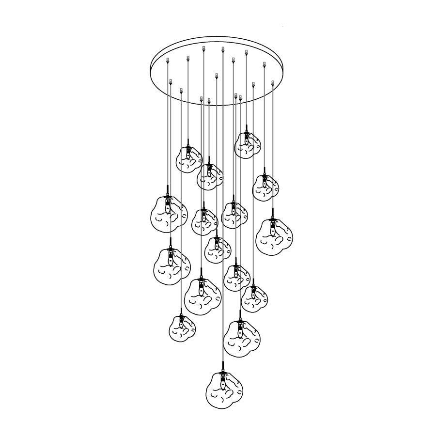 Multi Lava Round Chandelier - ZozHome