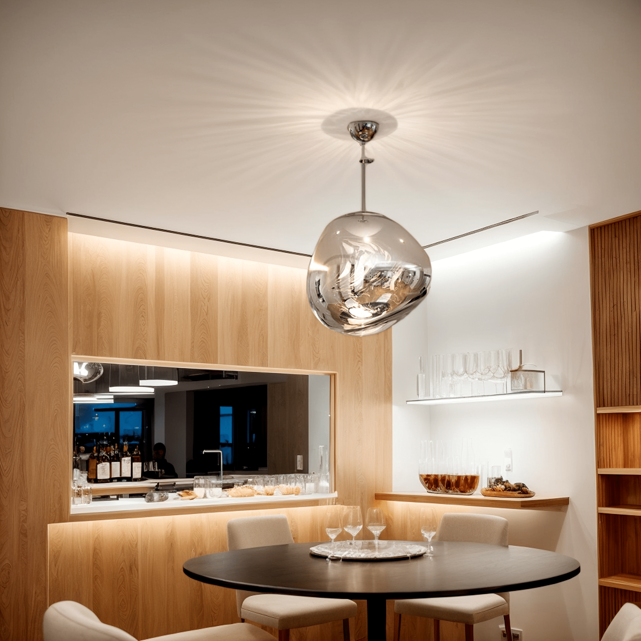 Multi Lava Round Chandelier