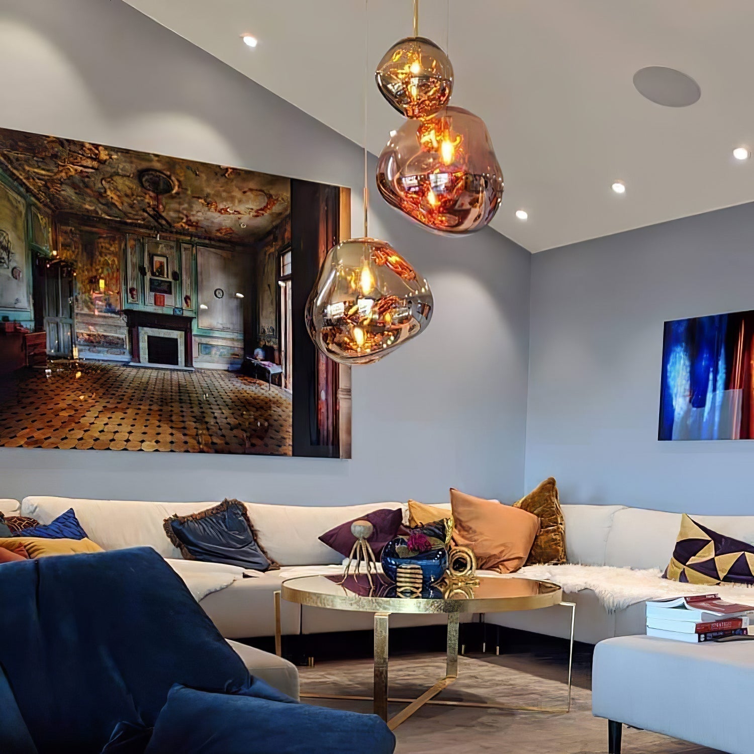 Multi Lava Round Chandelier