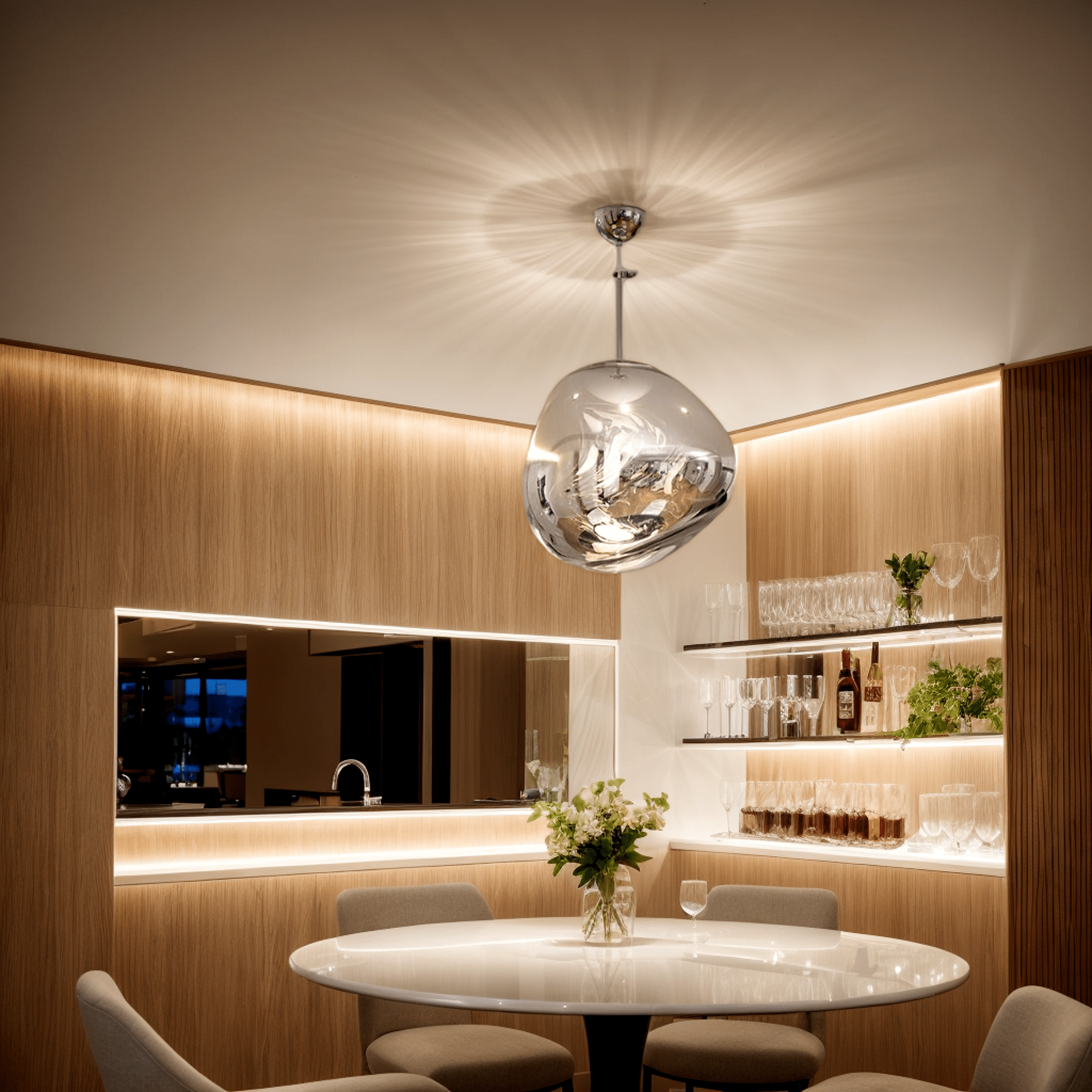 Multi Lava Round Chandelier