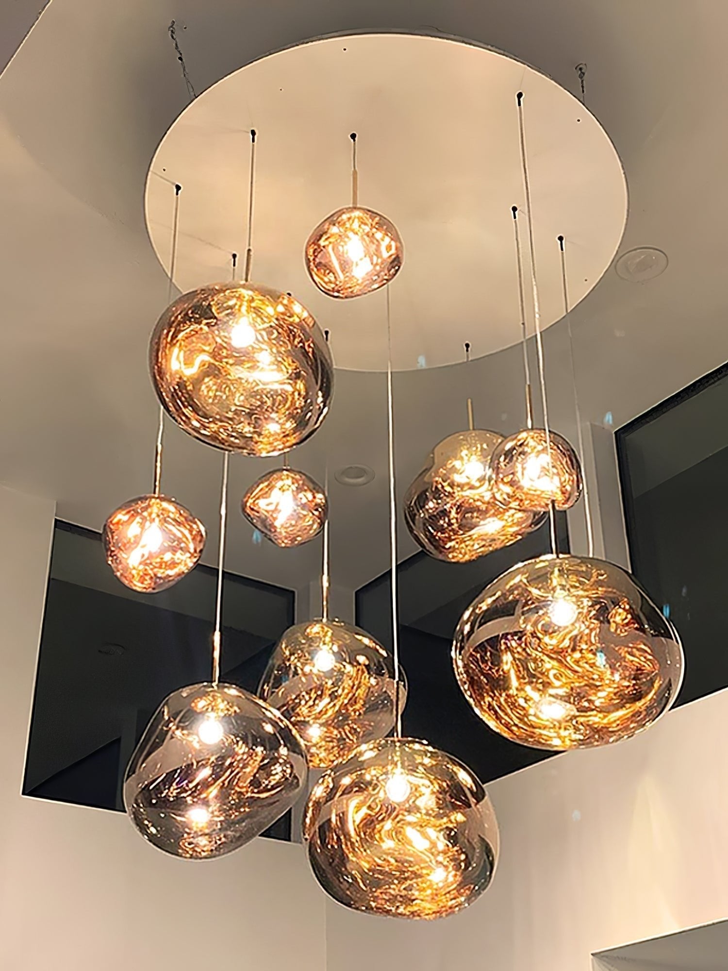 Multi Lava Round Chandelier