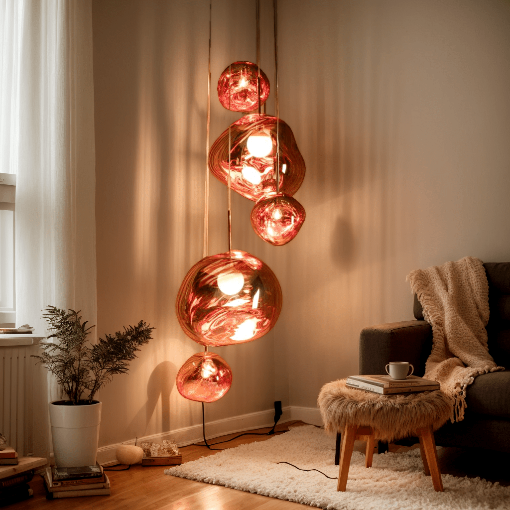 Multi Lava Round Chandelier