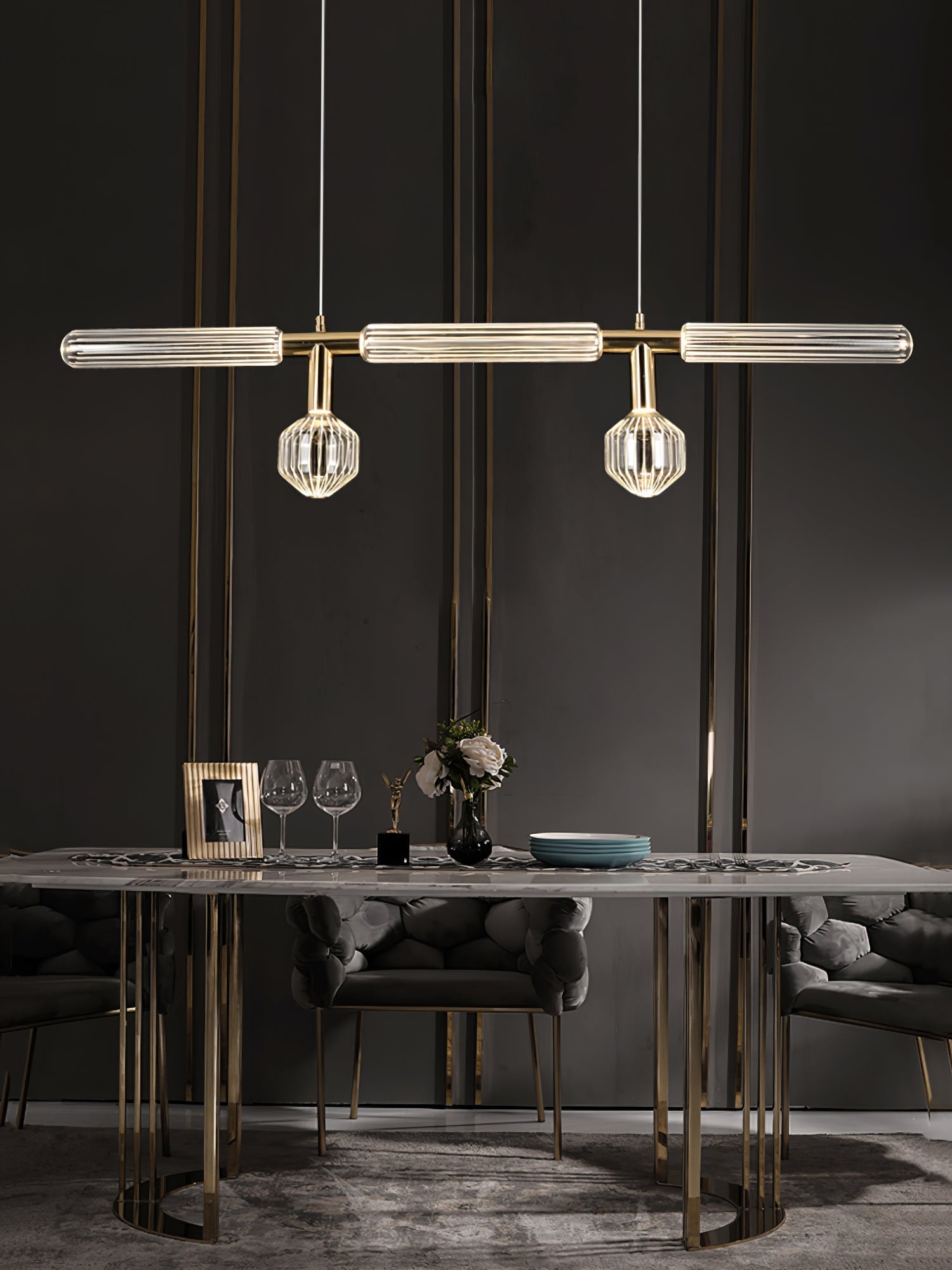 Multi-tube Glass Pendant Light