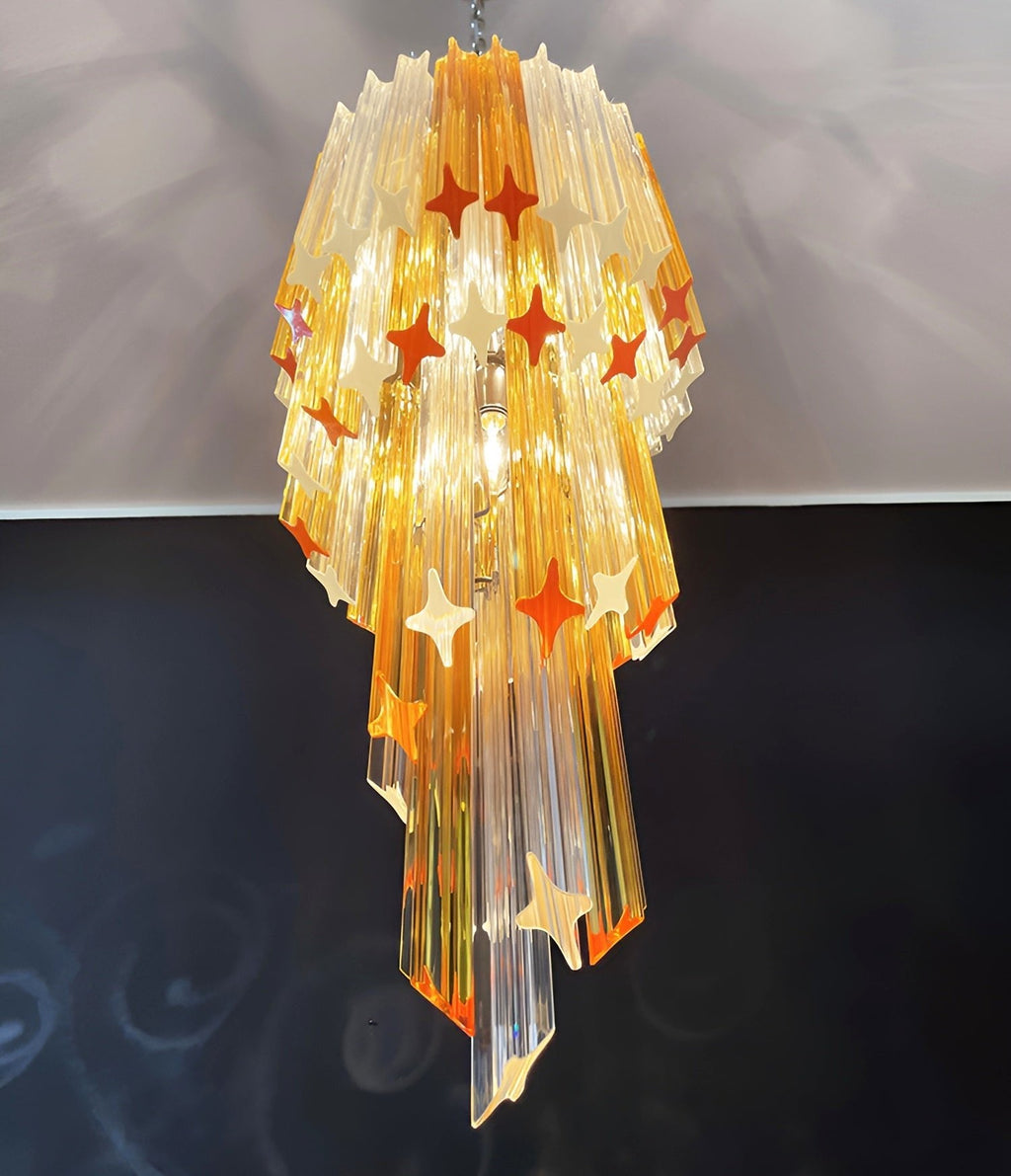 Murano Spiral Prism Glass Chandelier