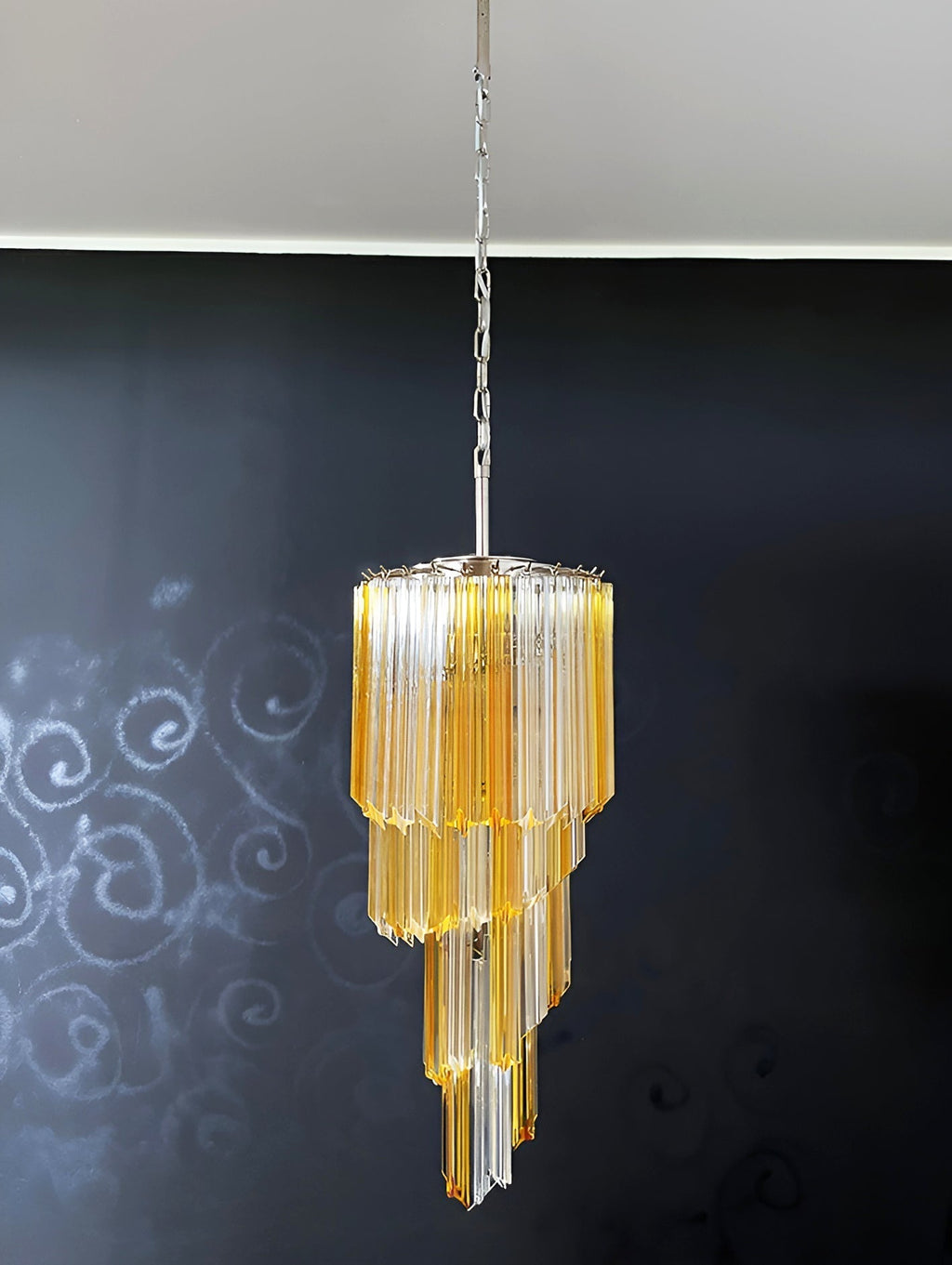 Murano Spiral Prism Glass Chandelier