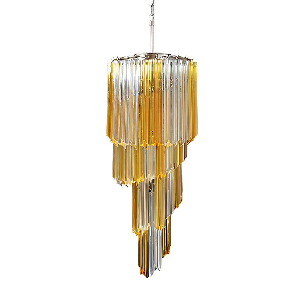 Murano Spiral Prism Glass Chandelier