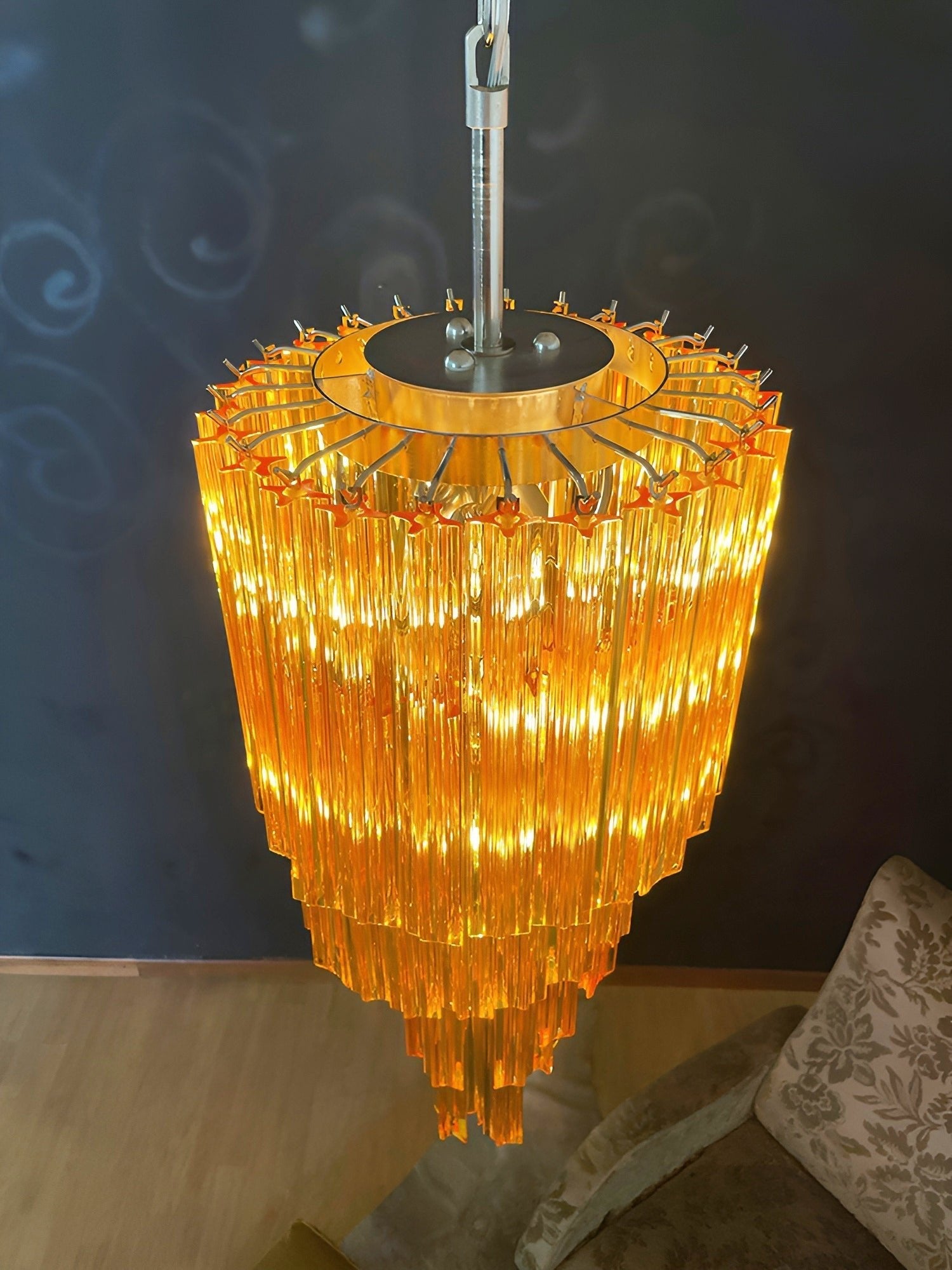 Murano Spiral Prism Glass Chandelier