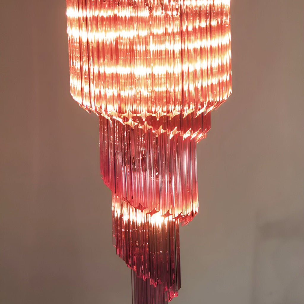 Murano Spiral Prism Glass Chandelier