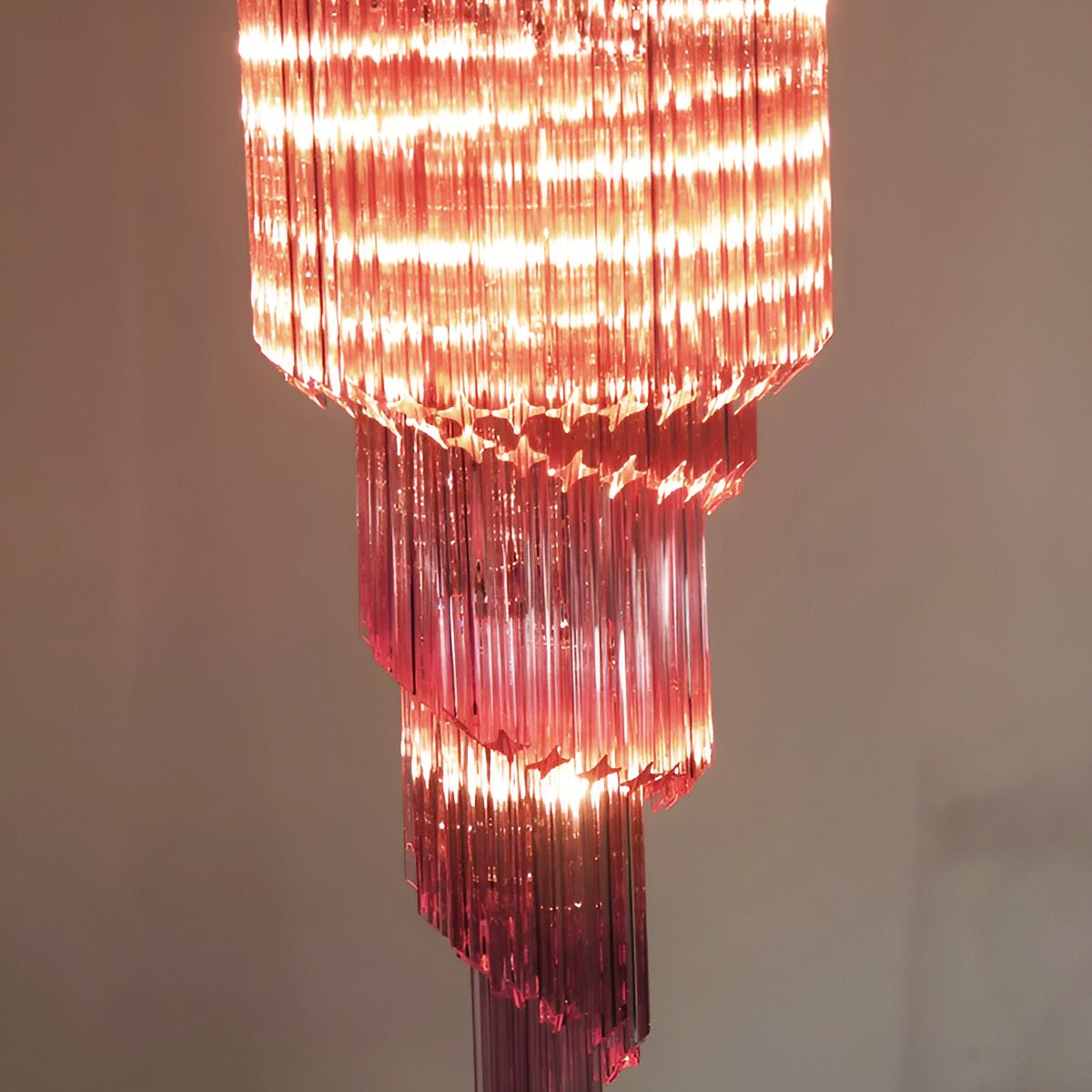 Murano Spiral Prism Glass Chandelier