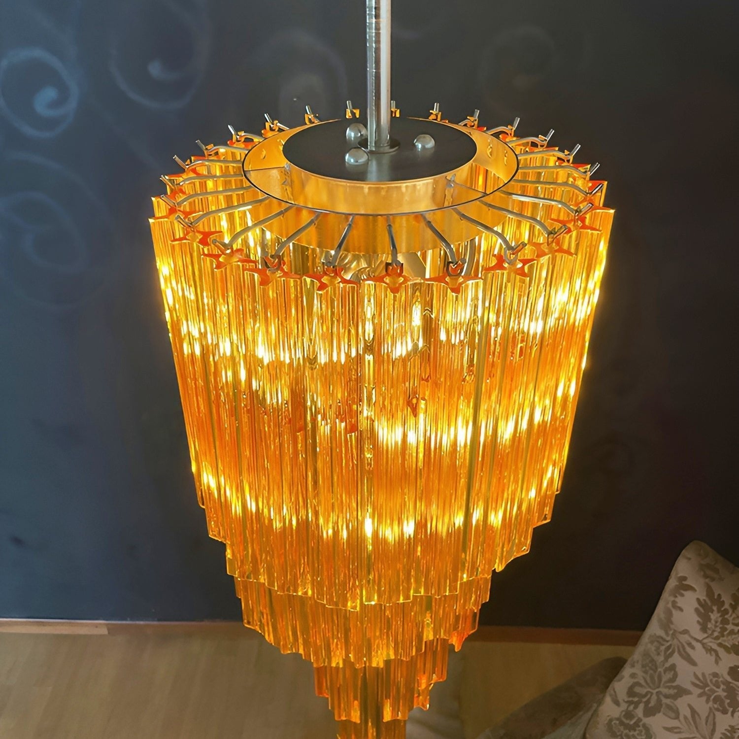 Murano Spiral Prism Glass Chandelier