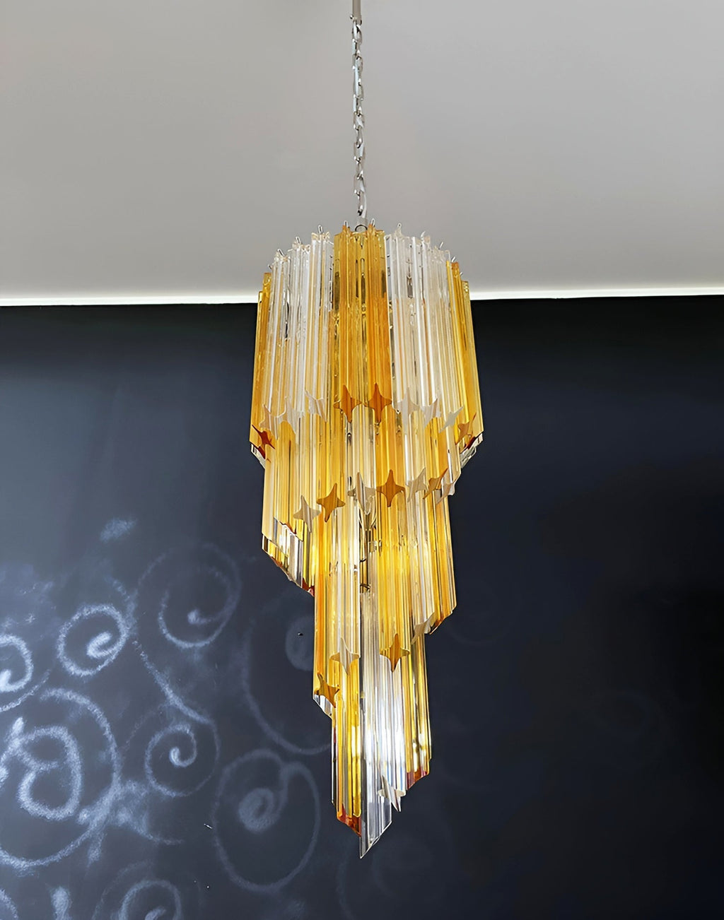 Murano Spiral Prism Glass Chandelier