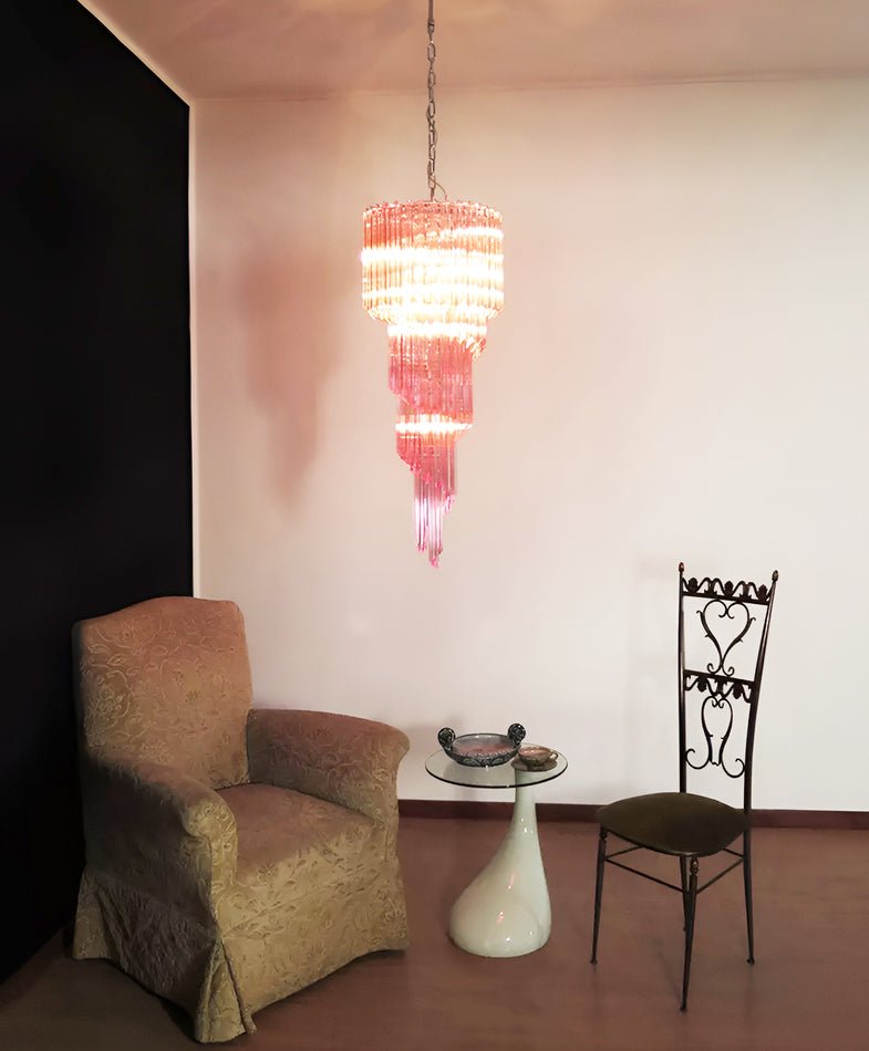 Murano Spiral Prism Glass Chandelier