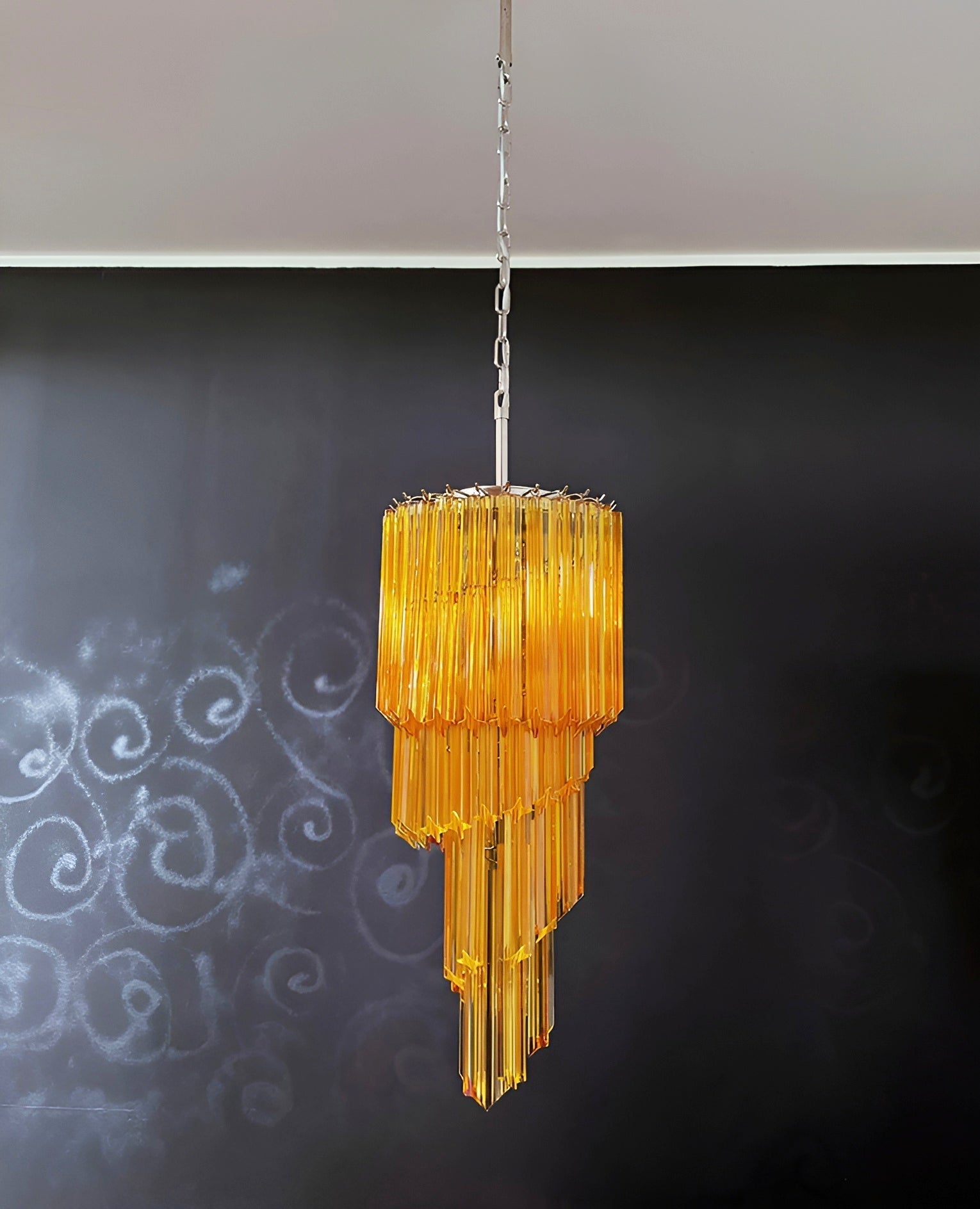 Murano Spiral Prism Glass Chandelier