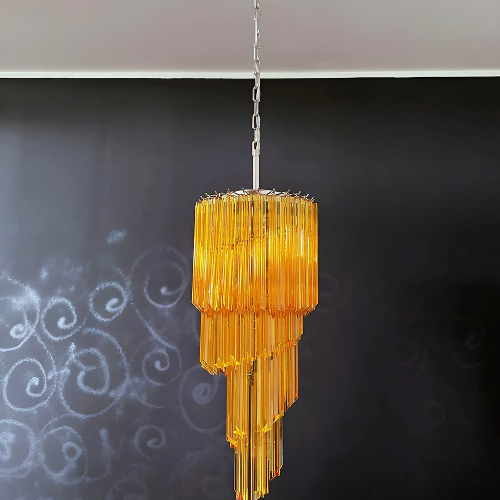 Murano Spiral Prism Glass Chandelier
