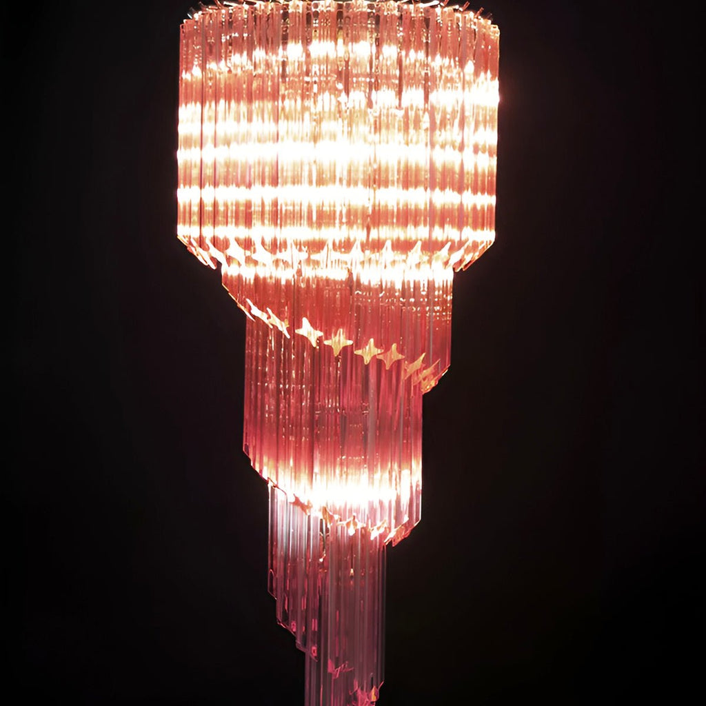 Murano Spiral Prism Glass Chandelier