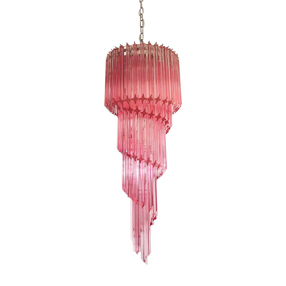 Murano Spiral Prism Glass Chandelier