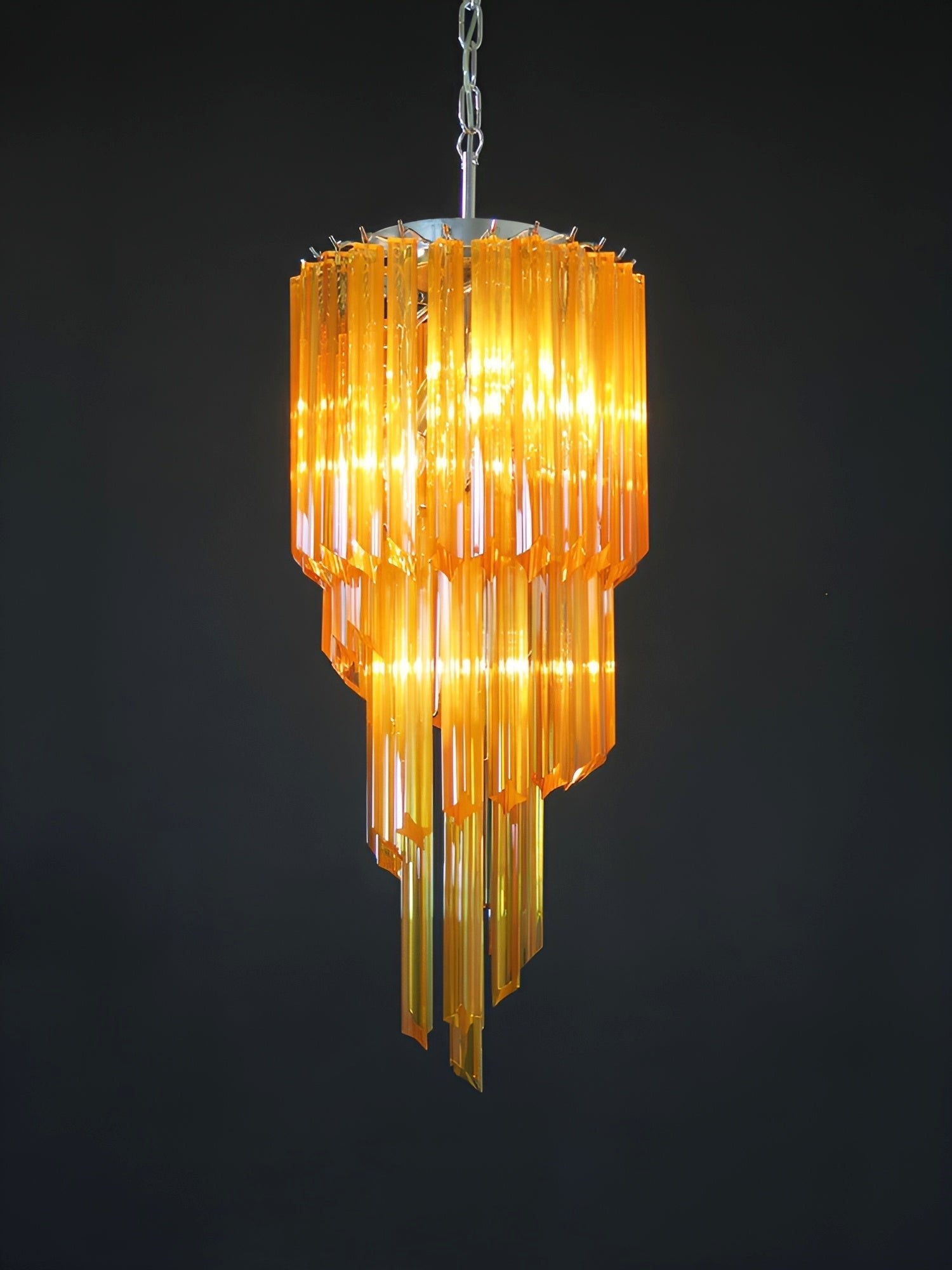 Murano Spiral Prism Glass Chandelier
