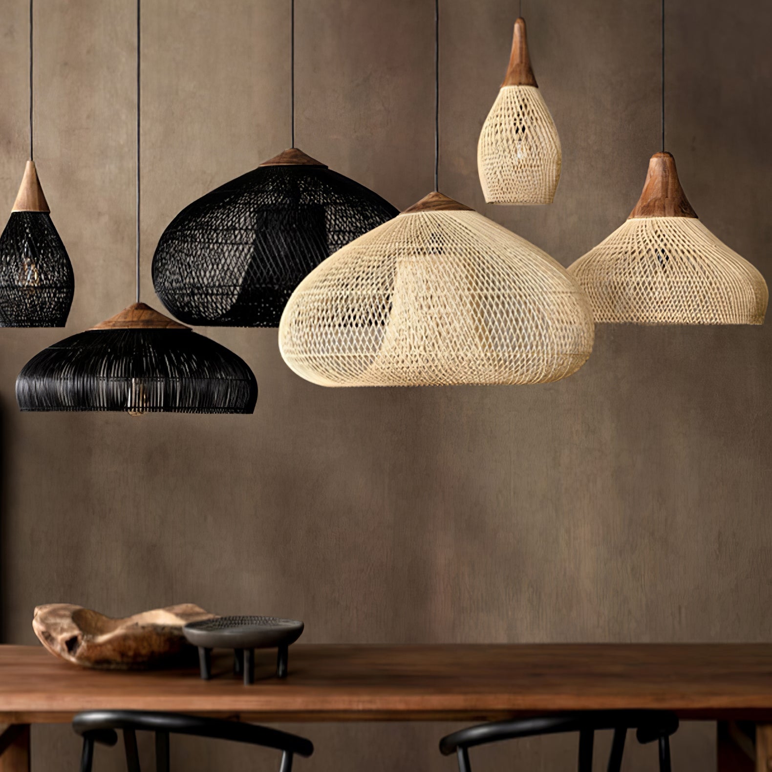Natura Braided Rattan Pendant Lamp