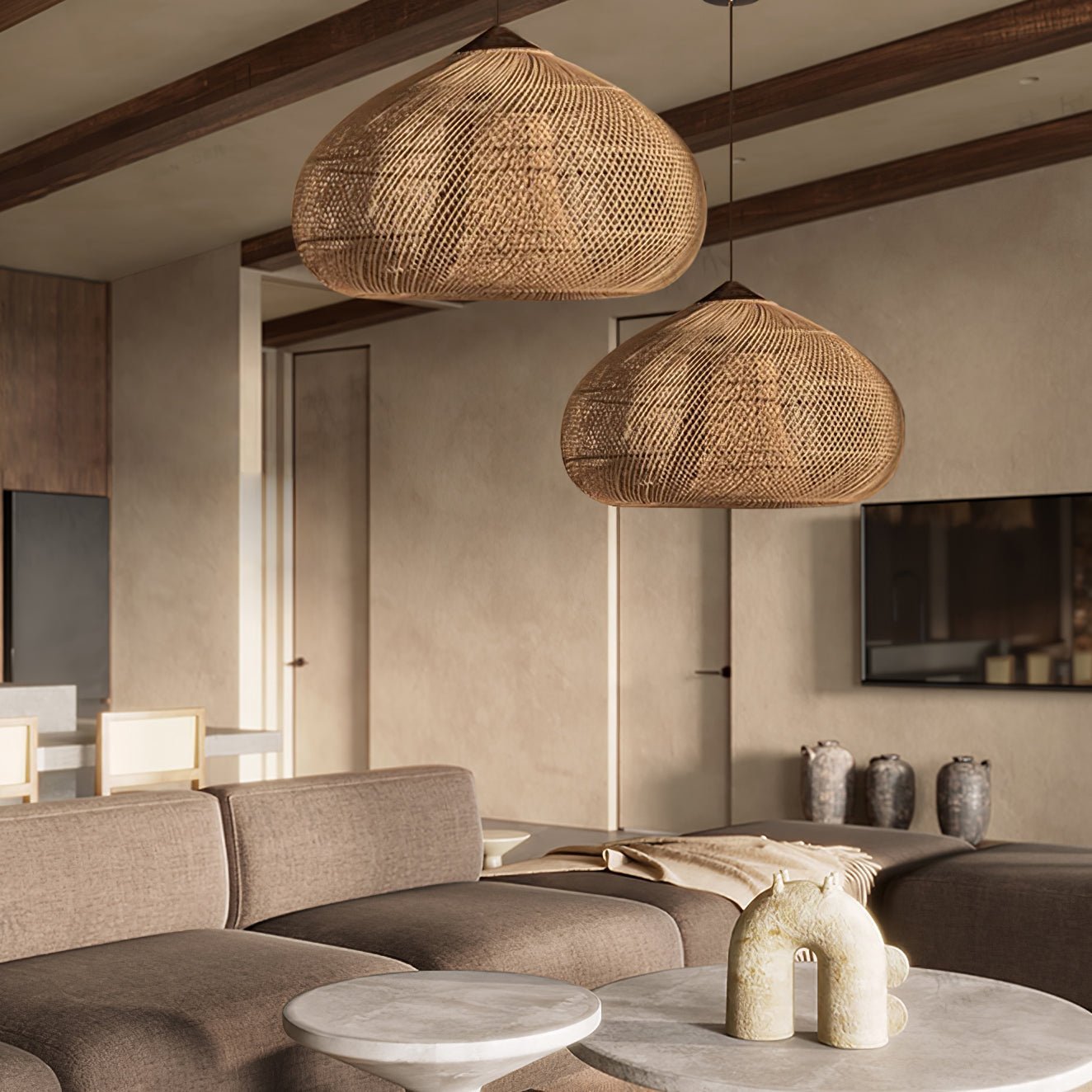 Natura Braided Rattan Pendant Lamp