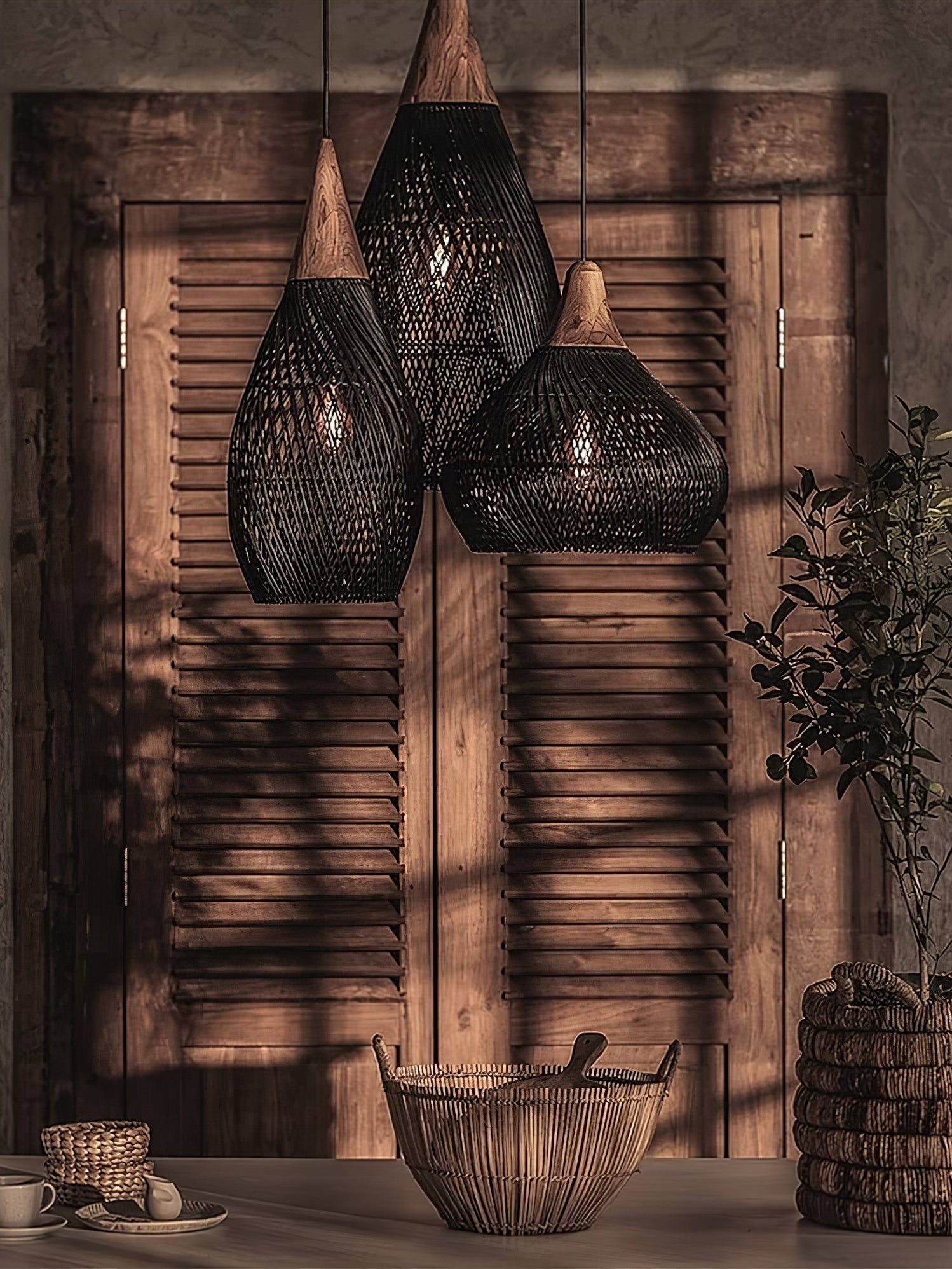 Natura Braided Rattan Pendant Lamp