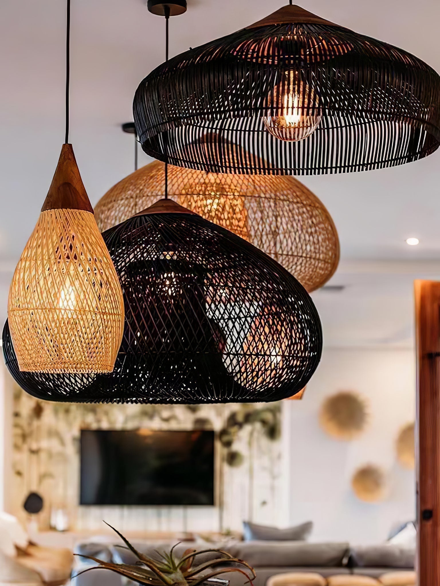 Natura Braided Rattan Pendant Lamp