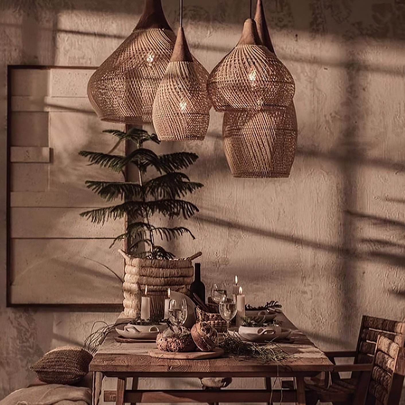 Natura Braided Rattan Pendant Lamp
