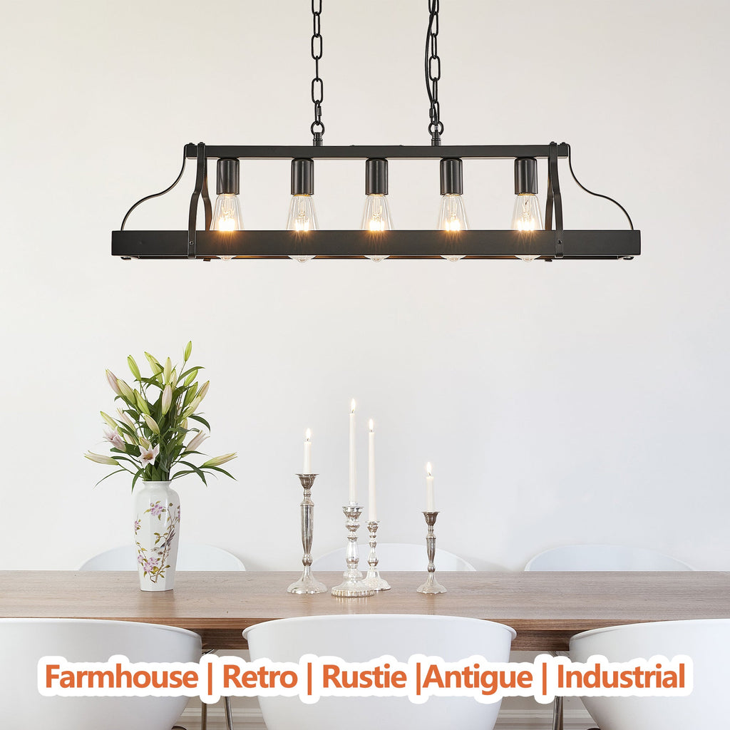 Obsidian Halo Black Industrial Pendant Light