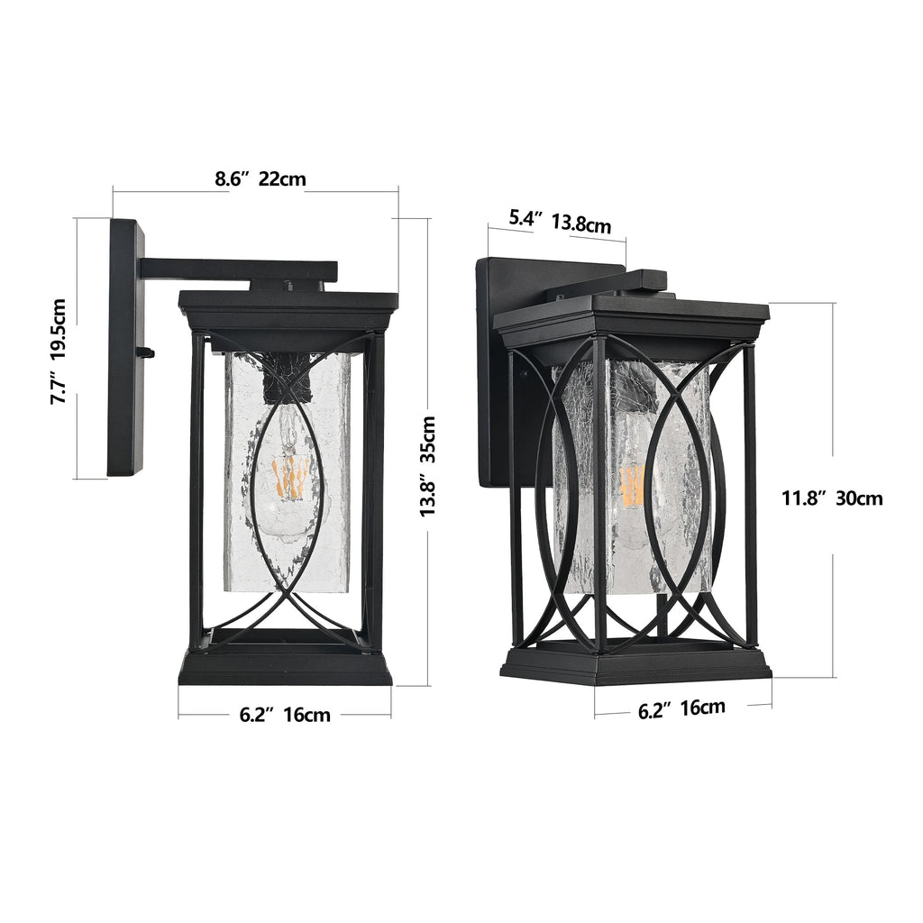 Obsidian Lantern Outdoor Wall Lamp